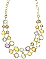 14KT Yellow Multi Color Stones Necklaces Length = 18