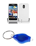 Premium White Silicone Soft Skin Case Cover + Atom LED Keychain Light for S ....