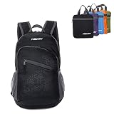 Lightweight Packable Backpack Hiking Daypack Camping Outdoor Travel Biking School Air Traveling Carry on Backpacking(Black)