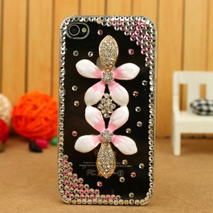 ☆3Dデコ盛り♪♪キラキラ♪ラインストーンケース/iphone5/アイフォン5/専用ケースカバー/桜