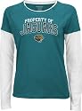 Jacksonville Jaguars -Teal- Women's Logo Property Too Long Sleeve Layered Tissue Tee