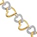 10K Two Tone Gold Womens Diamond Heart Bracelet 0.50 Ctw