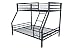 Novogratz Maxwell Twin/Full Metal Bunk Bed, Sturdy Metal Frame with Ladder and Safety Rails, Navy Blue