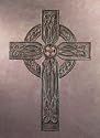 ANTIQUED RUSTIC METAL CELTIC WALL CROSS OLD WORLD STYLE