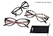 SOOLALA 3-Pair Value Pack Fashion Designer Cat Eye Reading Glasses for Womens