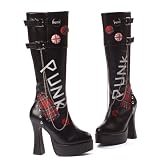 Women's Sexy Gothic PUNK Knee Boots 5.5 Inch Mid Platform With Buttons