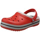 crocs Unisex Crocband Lined Clog,Red/Silver,11 M (B) US Women / 9 M (D) US Men