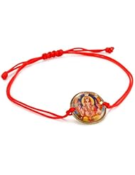 Mercedes Salazar "Multicharms" Ganesh Coin with Adjustable Red Cord Bracelet