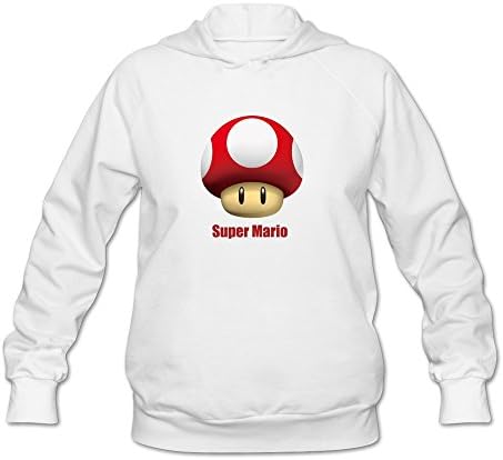 WSWET Super Mario Hoodies M White For Women