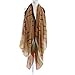 Leegoal Square Stripe Printing Voile Scarves Wrap Shawl, Coffee