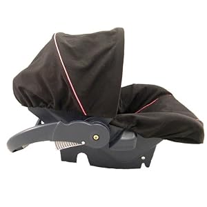 Custom Infant Car Seat Cover- Sew Precious Baby- Black- Choose Your Accent Color!