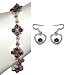 Bracelet Earrings Set Sterling Silver Garnet Gemstone Jewelry (ber027)