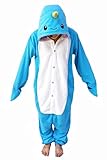 Animal Cosplay Costume Narwhal Onesies Unisex-adult Pajamas Cartoon Sleepwear Size S Sky Blue