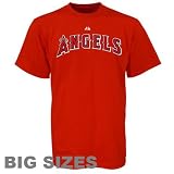 Majestic Los Angeles Angels of Anaheim Red Wordmark Big Sizes T-shirt
