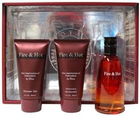 Fire & Hot 3pc Set Men Gift Sets by Royal Fragrance impression of Dior Fahrenheit