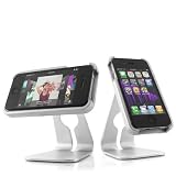 Sleek Alloy 360 Degree Rotating Multi-View Desk Stand Supports Charge / Sync / FaceTime / Netflix for AT&T and Verizon Apple iPhone 4