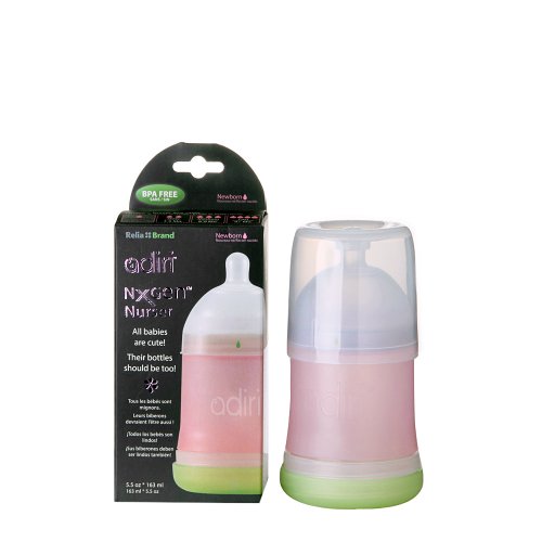 Adiri NxGen Newborn Nurser Baby Bottle, Pink, 5.5 Ounce