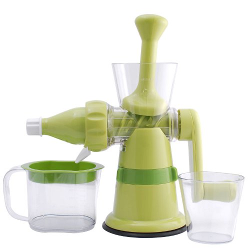 Chef s star manual hand crank single auger juicer w/ su…