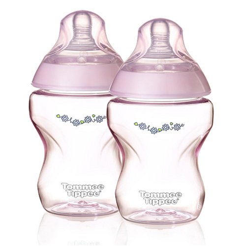 Childrens Toyshop   : Tommee Tippee Closer to Nature - Decorated Bottles - Pink