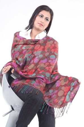 Drop Design Premium Viscose Pashmina Jaquard Shawl Stole 28