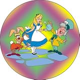 Alice in Wonderland With Mad Hatter & Hare Button B-DIS-0162