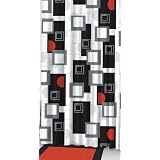 Black Red Gray White Contemporary Urban Beat Fabric Shower Curtain by Famous Home Fashions