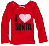 Haven Girls 2-6X Long Sleeve I Love Santa Script Tee