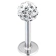16 Gauge Clear Ferido Ball Labret Monroe Tragus MADE WITH SWAROVSKI ELEMENTS