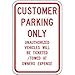 Parking Sign, 24 x 18In, R/WHT, Text