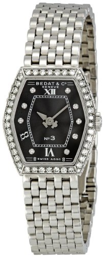 Bedat No 3 Black Diamond Dial Stainless Steel Ladies Watch 306.051.309