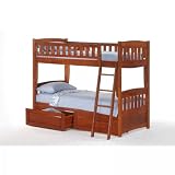 Cinnamon Twin/Twin Bunk Bed (Cherry) (67.875H x 79.875W x 41.375D)