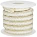 Palmetto Style 1340 Acrylic Compression Packing Seal, Aramid Corners, PTFE Coating, White with Yellow Corners
