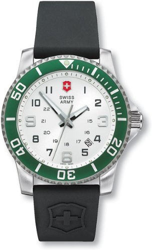 Victorinox Swiss Army Classic Maverick II Mens Silver Dial Black Rubber Strap...