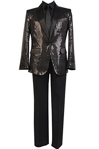 Valecos Daft Punk Costume Sequin Top Jacket Coat Attire Outfit Suit Shirt