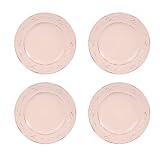 Imperio Cream Stoneware Collection - Set of 4 - 8.5 Inch Appetizer Dessert Plates by Caldo-Freddo