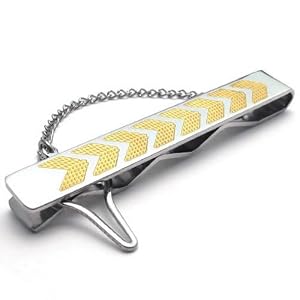 KONOV Pince À Cravate Homme - Haute Qualité - Acier Inoxydable - Cadeau pour Homme - Couleur Or Argent - F22023