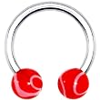 Red MARBLE Horseshoe Circular Barbell