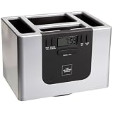 Sharper Image Rotating TV Organizer with Clock by Sharper Image