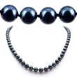 AAA Quality 18 Inch Round 6.5-7mm Black Akoya SaltWater Cultured Pearl Necklace