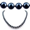AugustinaJewelry AAA Quality 18 Inch Round 6.5-7mm Black Akoya SaltWater Cultured Pearl Necklace