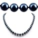 AAA Quality 18 Inch Round 6.5-7mm Black Akoya SaltWater Cultured Pearl Necklace