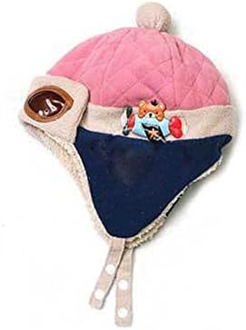 Mette Dresses Boys Hats Crochet Earflap Winter Warm Cap Hat Beanie Pilot Aviator Pink