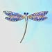 Light Blue Art Deco Modern Dragonfly Pin Brooch Swarovski Crystals Silver Cristal Libelula $1 Ship!