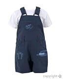 Max and Tilly Baby Boy Navy Blue Cotton Twill Shorts Dungaree with Matching Top 2 Piece Set size Newborn: newborn baby clothes sale