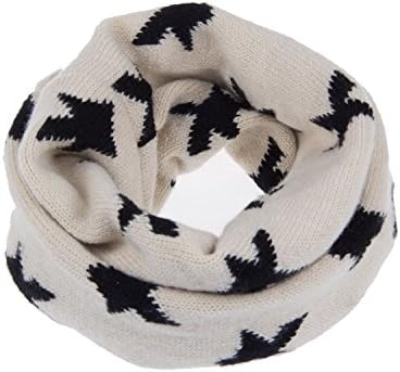 Dimore Kid's Infinity Neck Warmer in Soft Fashionable Star Prints Scarves for the Winter Gift (Beige)