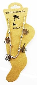 Silver Rose Dangle Anklet - Huntington Beach Anklet [Jewelry]