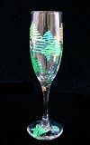 Holiday Forest Design - Hand Painted - Flute - 6 oz.