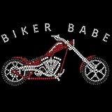 Women's Sweatshirt : Biker Babe - Lady Biker Motorcycle - Embellished Rhinestones