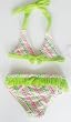 Infant Girls 2PC Swimsuit with Ruffles and Bows - Turq Sizes 12Mo-4T