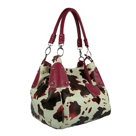 Cow Print Tote Hobo Handbag Purse